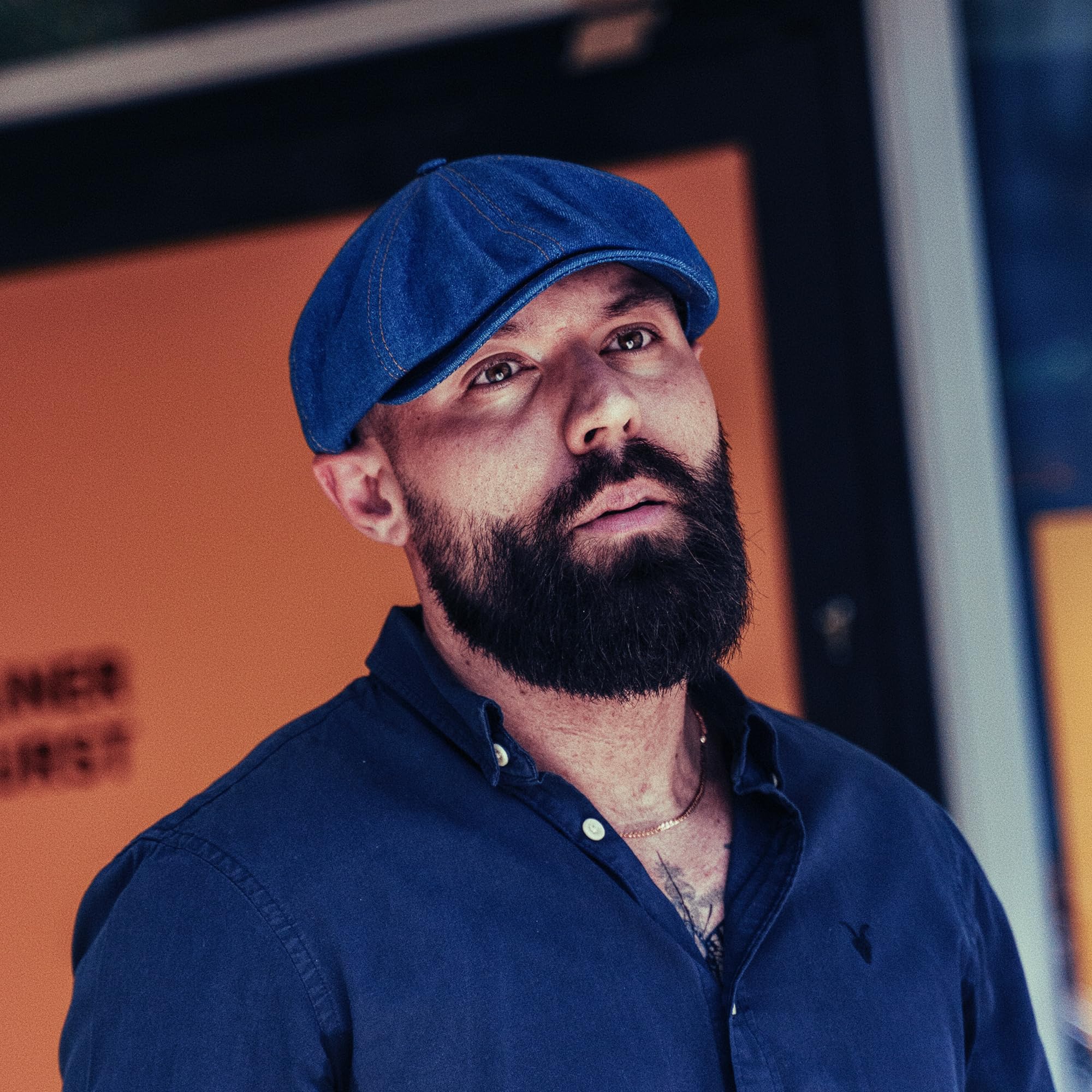 Sterkowski Modell Shelby | Denim Schiebermütze für Herren und Damen | Luftdurchlässige Luftig Newsboy Cap