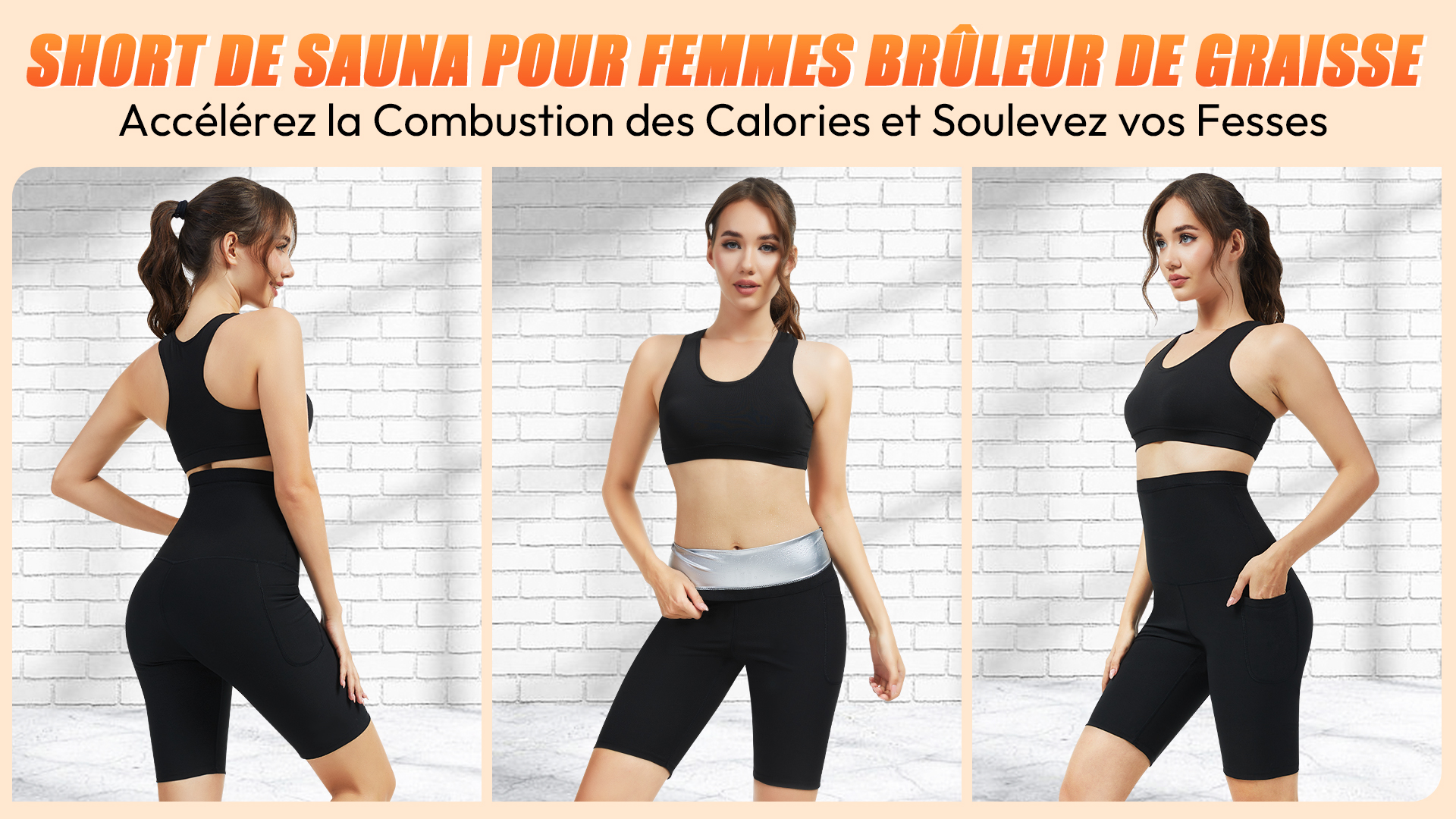 Kiiwah Short de Sudation Femme Amincissante, Pantalon Sudation Amincissante Short Legging de Sudation Taille Haute Ventre Plat Maigrir pour Fitness Gym Yoga Sport