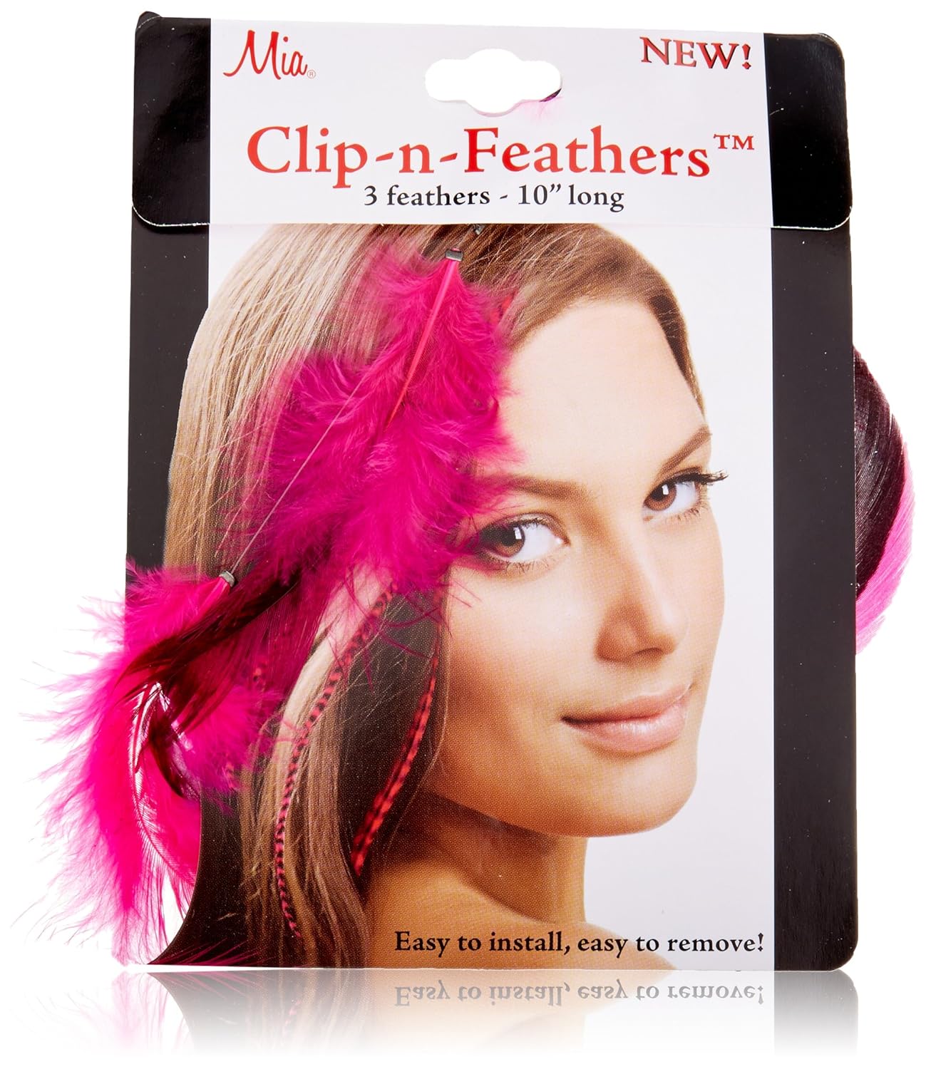 Mia ClipnFeathers Hair Feather, Pink, 1 Ounce Hair