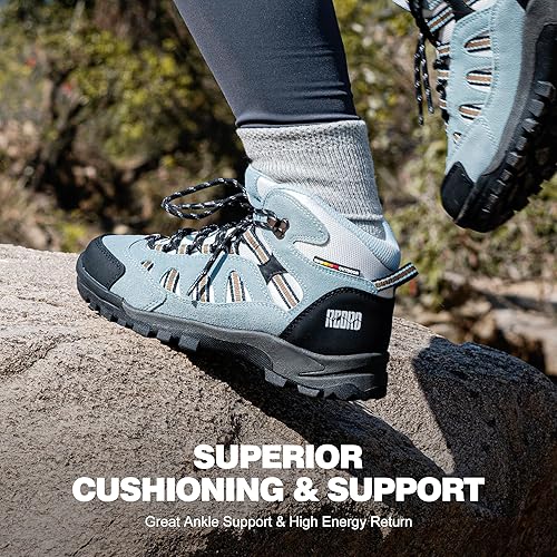 Miniatura 3 de R CORD Botas de senderismo para mujer, impermeables, ligeras, botas de senderismo con soporte para el tobillo, zapatos de senderismo, botas de