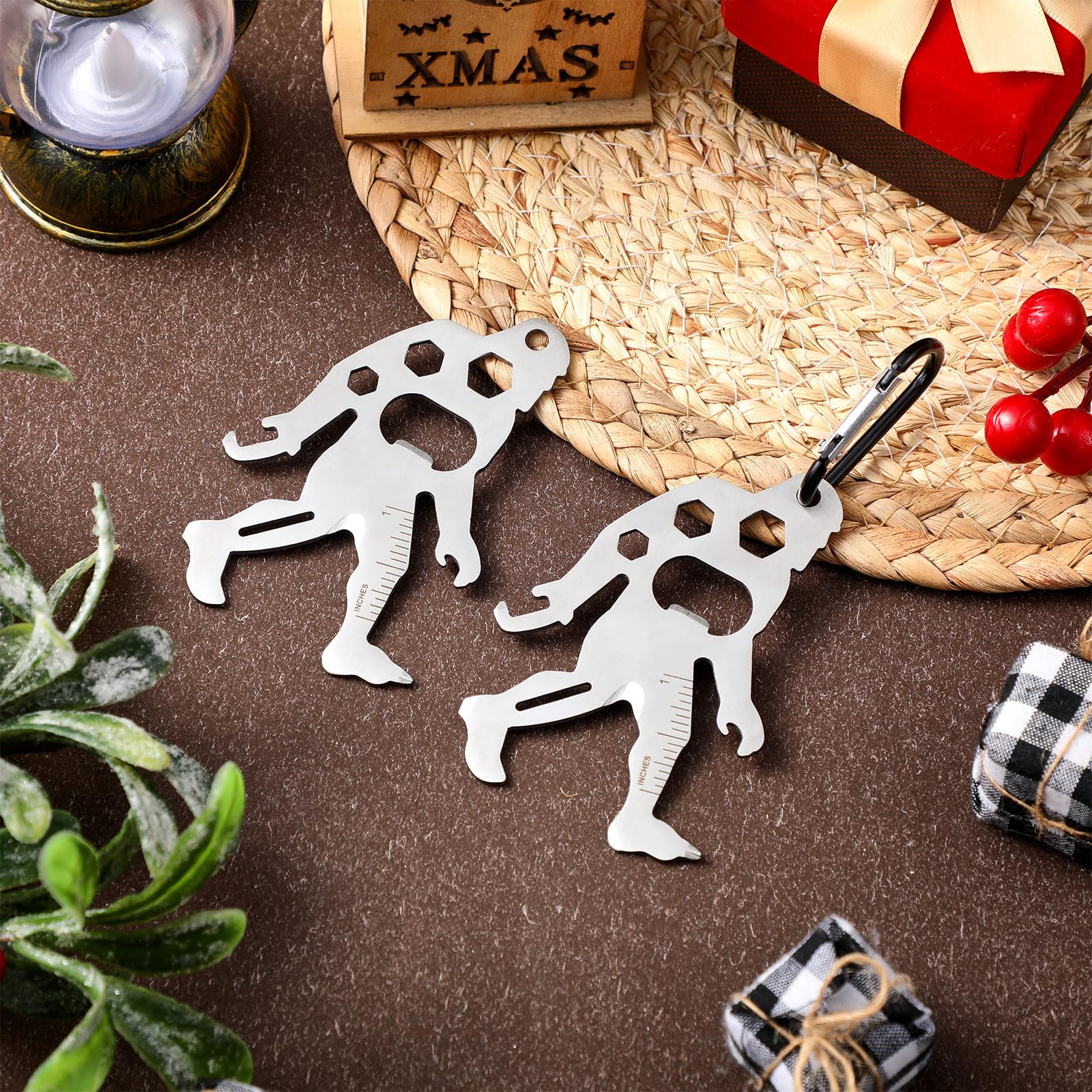 Cholemy 12 szt. 11 w 1 małe narzędzia ręczne Edc Bigfoot narzędzia wielofunkcyjne karabińczyki trwałe prezenty dla mężczyzn zabawne kieszonkowe wielofunkcyjne narzędzia dla mężczyzn taty, urodziny