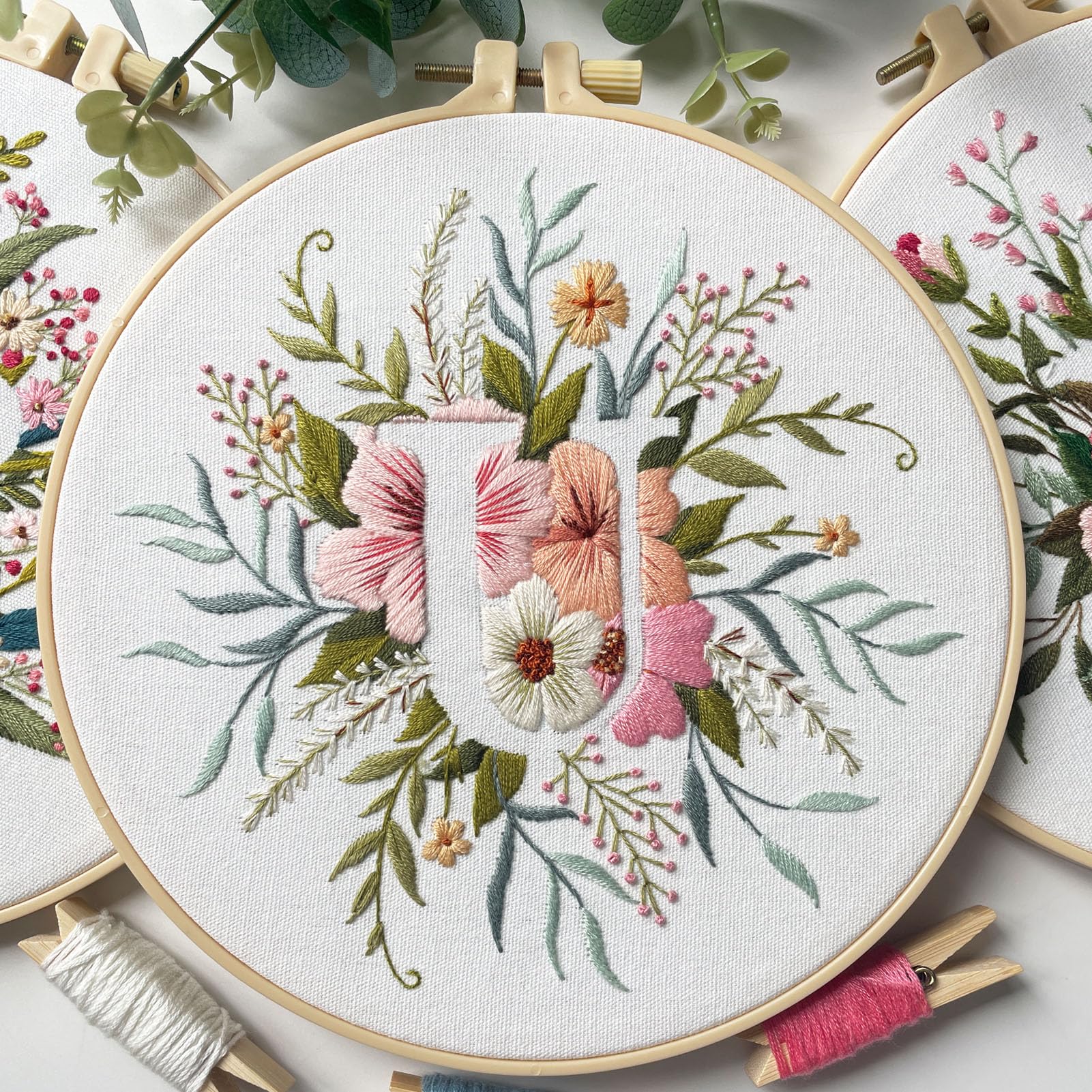 Myfelicity Embroidery Kit for Beginners and Adults Floral and Lettering Design (U) - Image 2