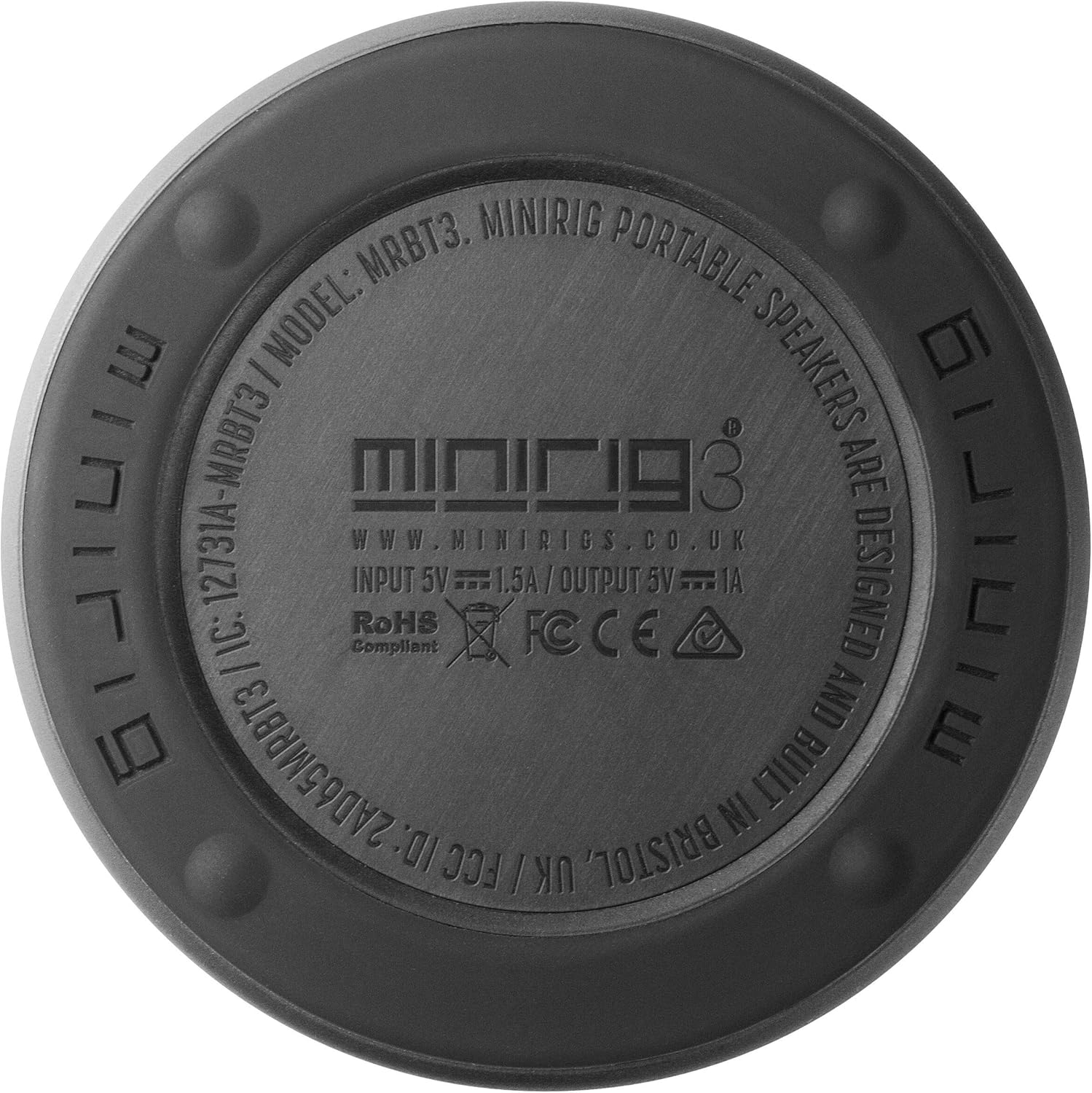 3 Portable Rechargeable Bluetooth Speaker - 100 Hour Battery - Loud Hi-Fi Sound - Black