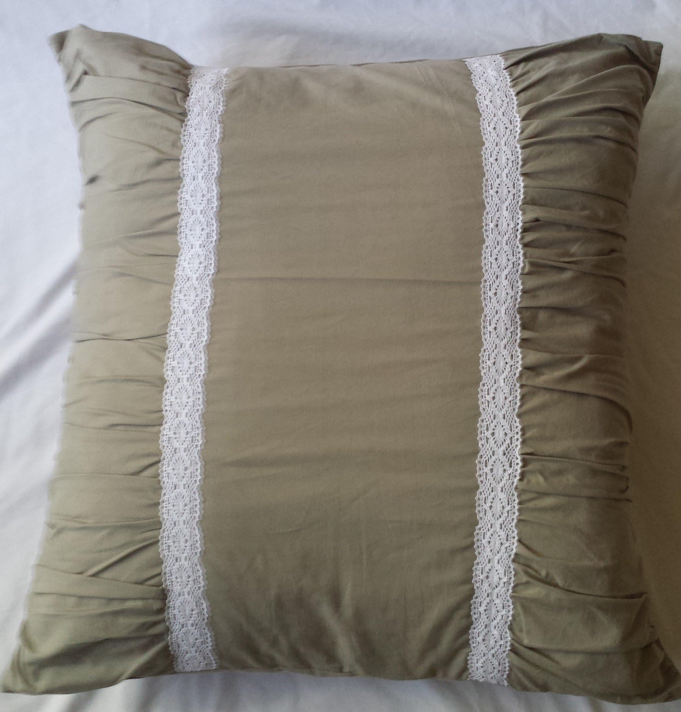 Square Pillow Sham Fits 26" x 26" Euro Pillow Driftwood Gray: Soft Cotton Design. 1 sham.