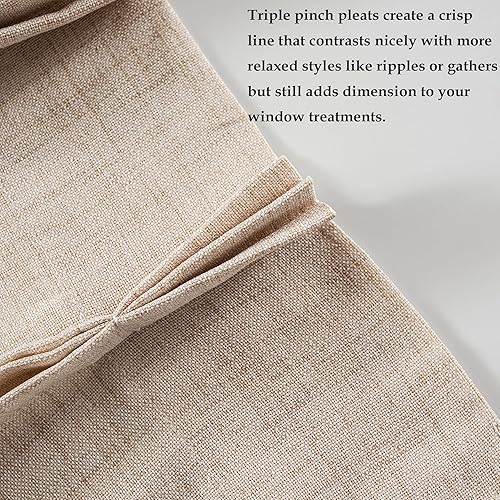 Miniatura 2 de DriftAway 2 paneles de lino plisado con textura, semitransparentes, de estilo rústico y moderno, para sala de estar y dormitorio, 42 x 84 pulgadas,