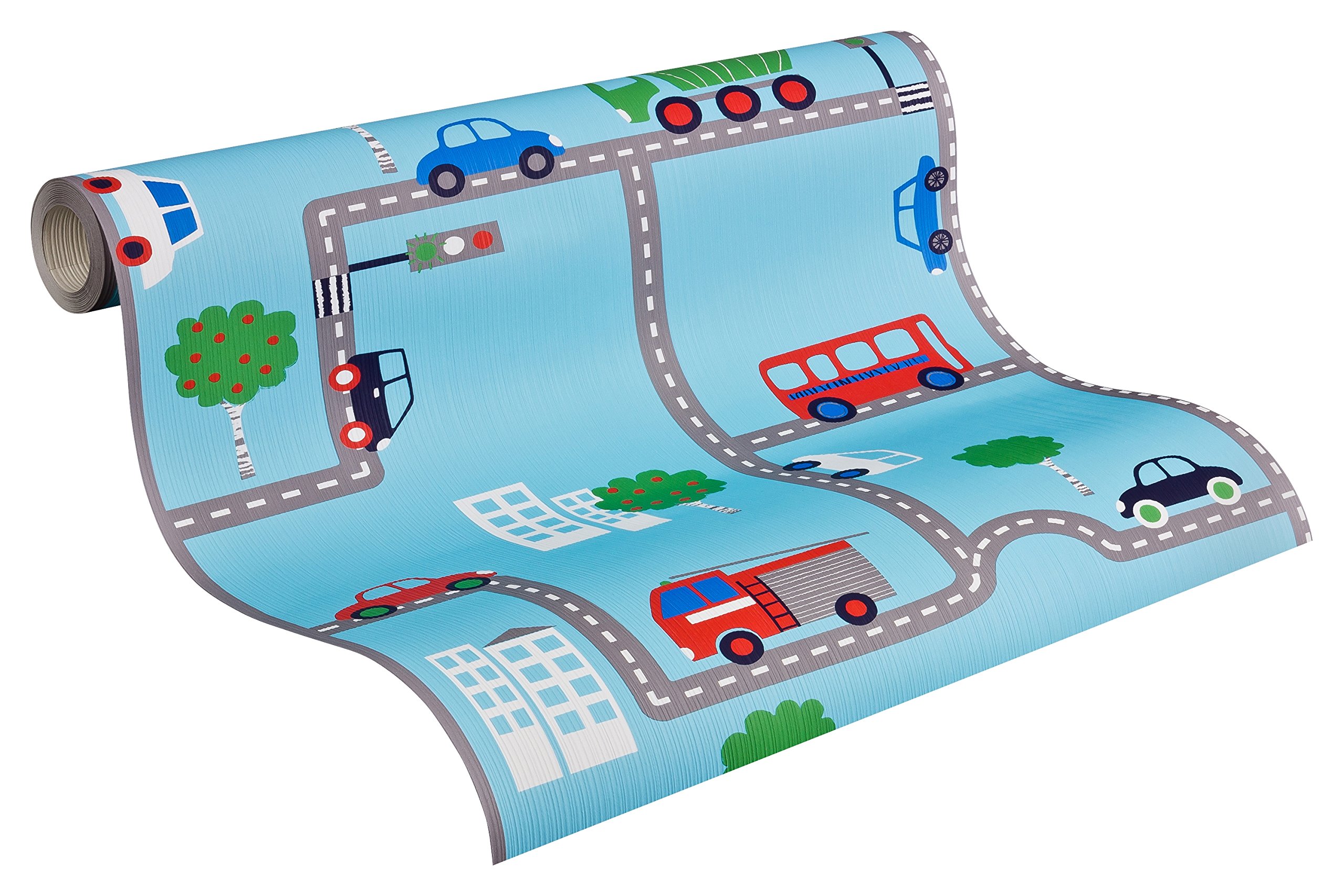 A.s. Création Boys Blue Multicolored A.s. Creation 93632-1 And Girls Transport Wallpaper