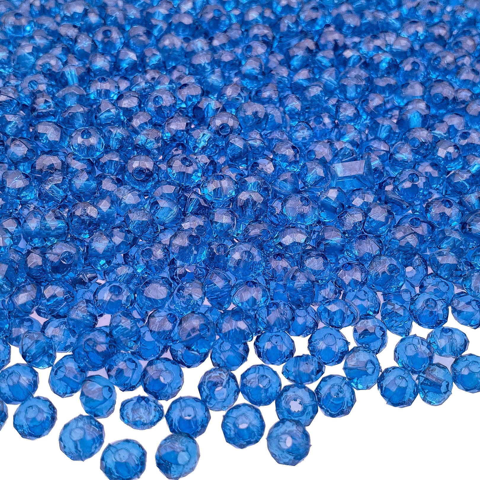 1000 Pieces 6mm Crystal Acrylic Beads Briolette Spacer Beads, for Necklace Bracelet Earrings DIY...