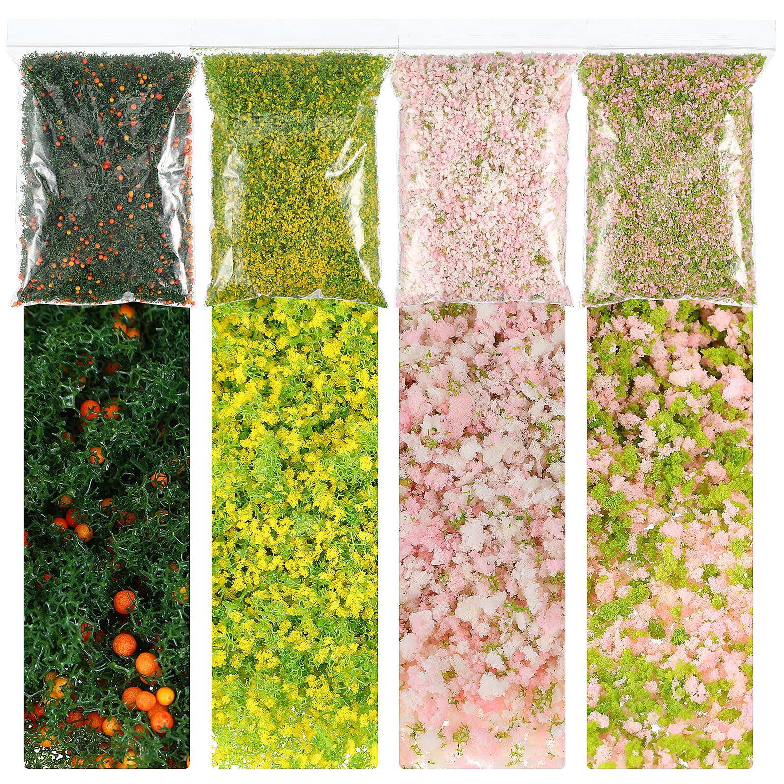 4 Confezioni Materiali Fogliame per Modellismo Fai da Te Foliage Realistico per Diorama e in Scala Adatto Modellini Ferroviari e Architettonici