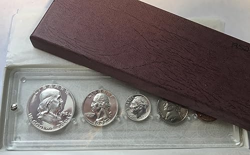 Miniatura 4 de 1952 P US Silver RARE In Plastic case and Gift Box Half Dollar, Quarter, Dime, Nickel, Penny Proof Set