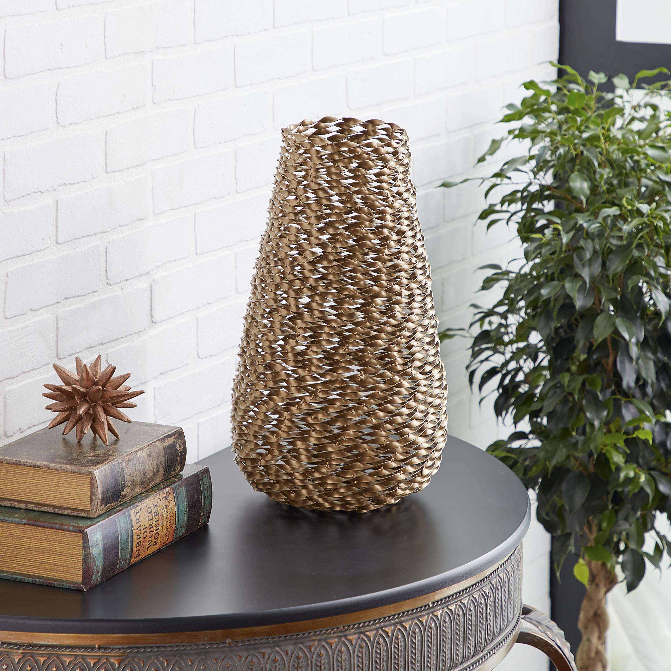 Photo 1 of Deco 79 Round Gold Metal Vase