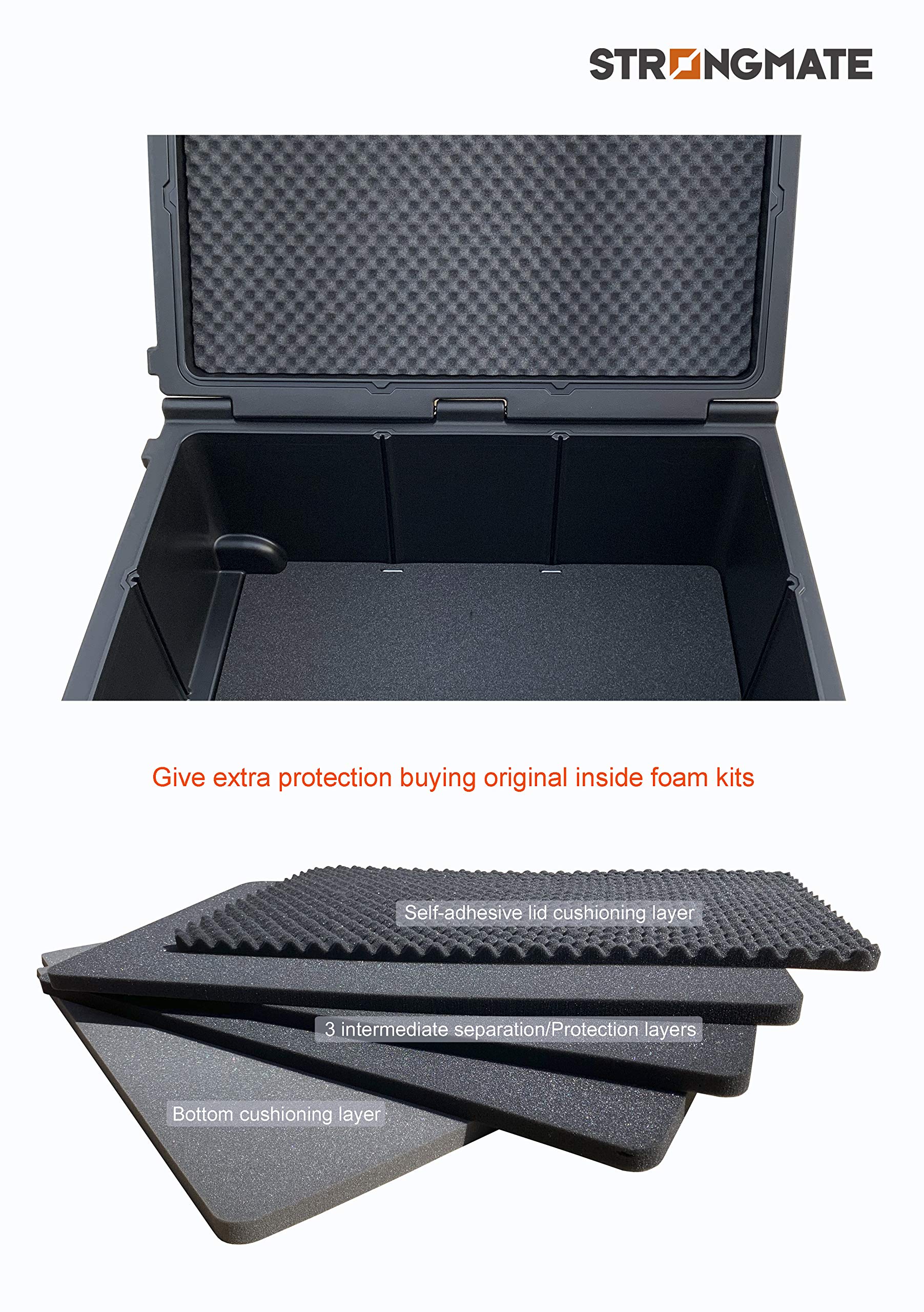 Caja Trolley Modelo M.HD1-XL de doble pared extra resistente para transporte y protección de equipos profesionales. 87x58x47cm. Capacidad 139 Litros.