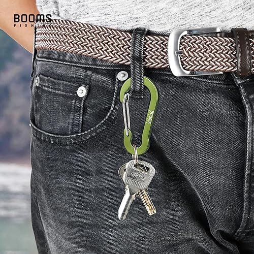 Miniatura 3 de Booms Fishing CC5 - Clips de mosquetón multiusos, paquete de 10 clips pequeños de caribeener de 2.7 pulgadas, mini llavero de aluminio con clip
