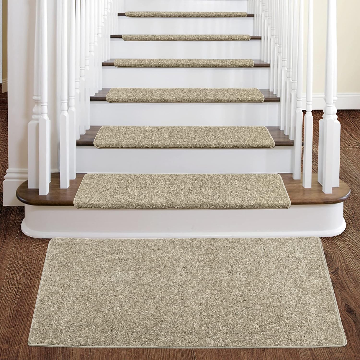 pure era carpet stair tread landing mat tape free self adhesive non slip skid resistant indoor doormat area rug floor mat for kitchen bathroom workstations washable 2' x 3' (cream grey) cream gray 2 x 3 feet (rectangular)