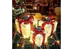 Extra Large Christmas Decor - Gift-Themed Xmas Ornaments with Luminous LED Lights