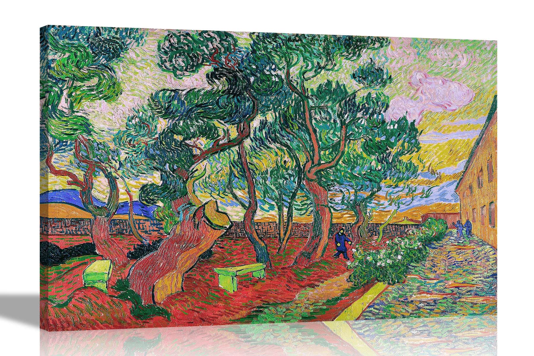 Artley Prints Garden of the Asylum by Vincent Van Gogh Canvas Wall Art | Abstract Pictures, Modern Artwork Prints Oil Painting Reproduction Large 86 x 61cm (34 x 24 inches) A1