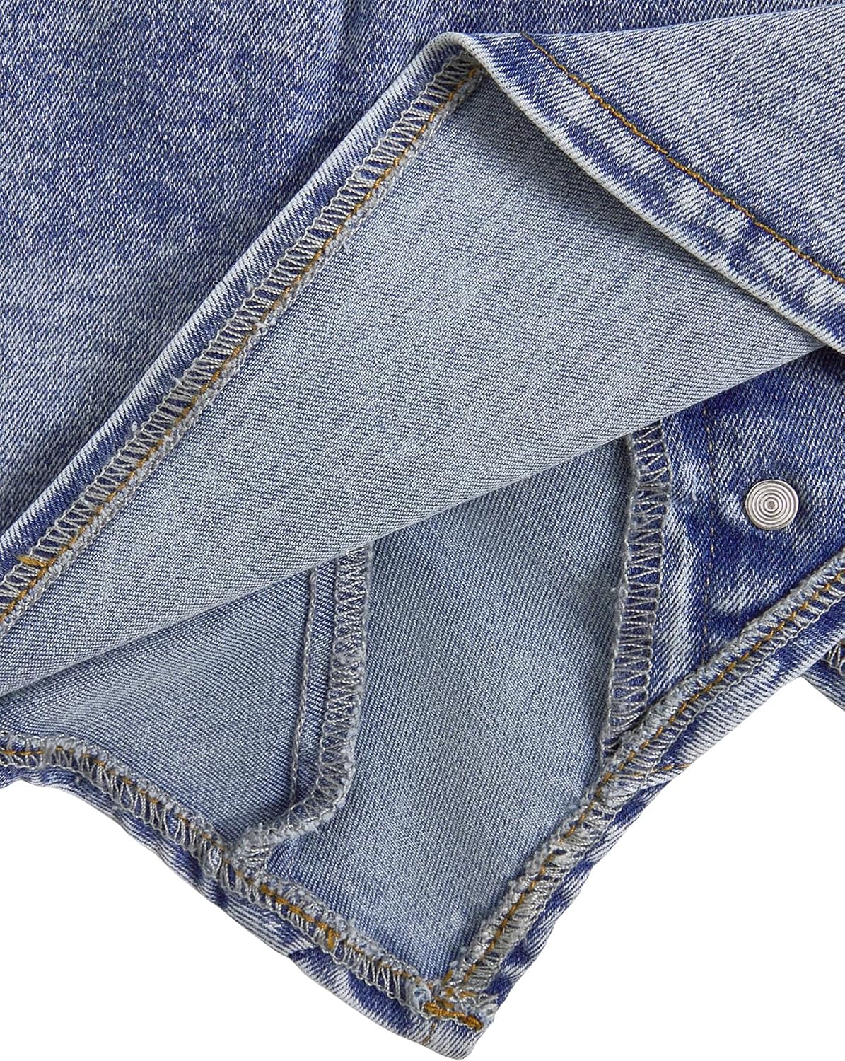 OYOANGLE Women's Button Front Denim Jacket Vest Sleeveless Vintage Halter Jean Crop Tank Top - Image 6