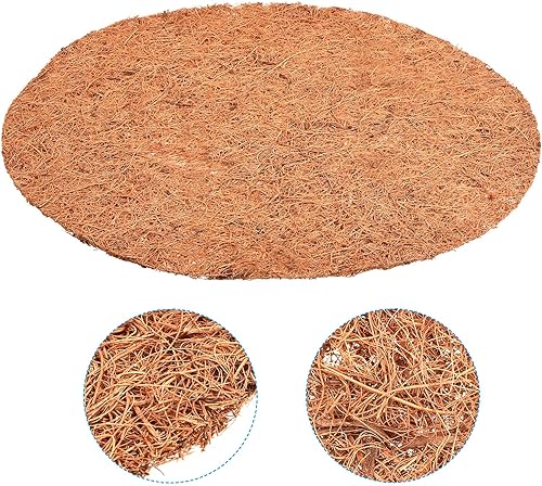 Miniatura 4 de PATIKIL Tapete de fibra de coco de 12 pulgadas, paquete de 3 protectores redondos de fibra de coco para plantas en macetas de interiores y exteriores