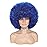 JSDshine 70s Afro Kinky Curly Wig For Women - Soft, Bouncy, Natural Looking Synthetic Hair - Blue Color, With Bangs