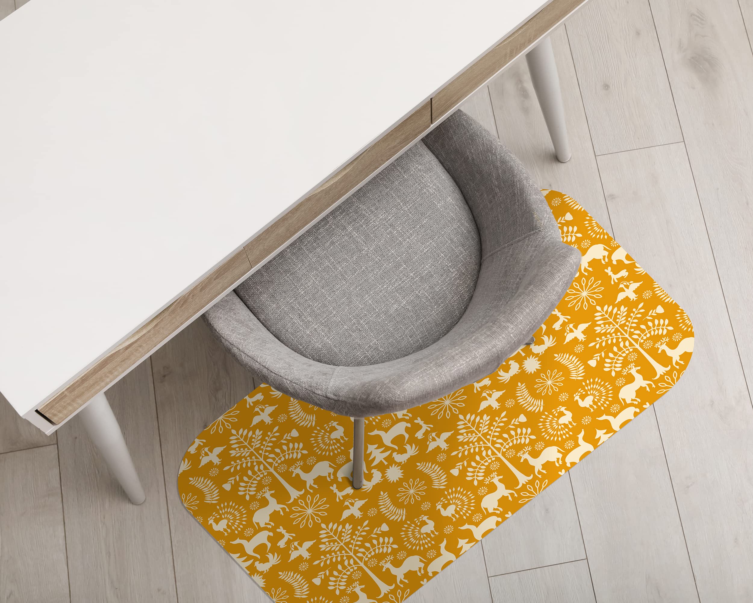 Coloray Tapis sous la Chaise Vinyle 140x100 cm (arrondir 15 cm) Grand Gaming Tapis de Protection - Modèle de Nature Sauvage