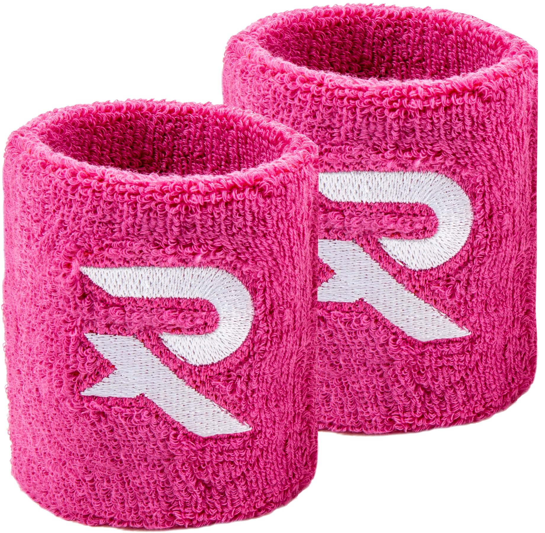 Raquex Sports Wristbands (7 Colours, 2 Widths) - Soft, Stretchy Cotton. Padel, Tennis, Squash, Running Sweat Bands - Machine Washable (Pink, 4 x Wristbands)