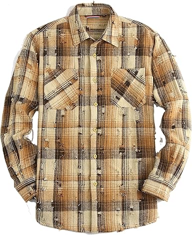 Alex Vando Mens Button Down Shirts Regular Fit Long Sleeve Casual Plaid Flannel Shirt