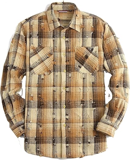 Alex Vando Mens Button Down Shirts Regular Fit Long Sleeve Casual Plaid Flannel Shirt