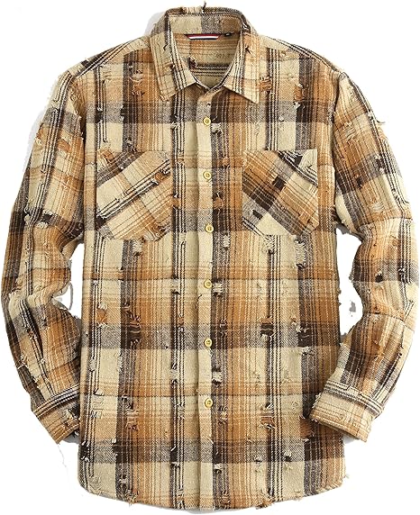 Alex Vando Mens Button Down Shirts Regular Fit Long Sleeve Casual Plaid Flannel Shirt