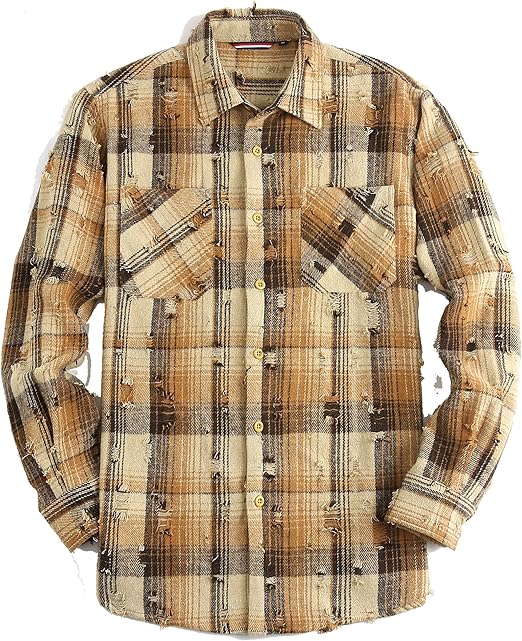Alex Vando Mens Button Down Shirts Regular Fit Long Sleeve Casual Plaid Flannel Shirt