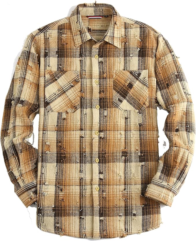 Alex Vando Mens Button Down Shirts Regular Fit Long Sleeve Casual Plaid Flannel Shirt
