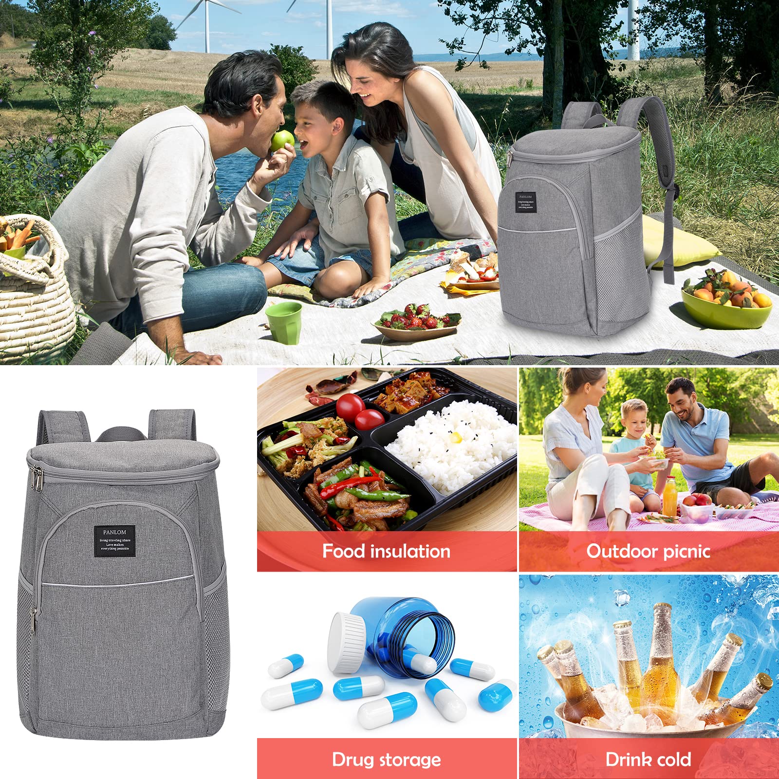 Zaino Frigo 26L Impermeabile Con 2 Gel Pack | Ideale Per Spiaggia, Picnic, Escursioni - Foto 8