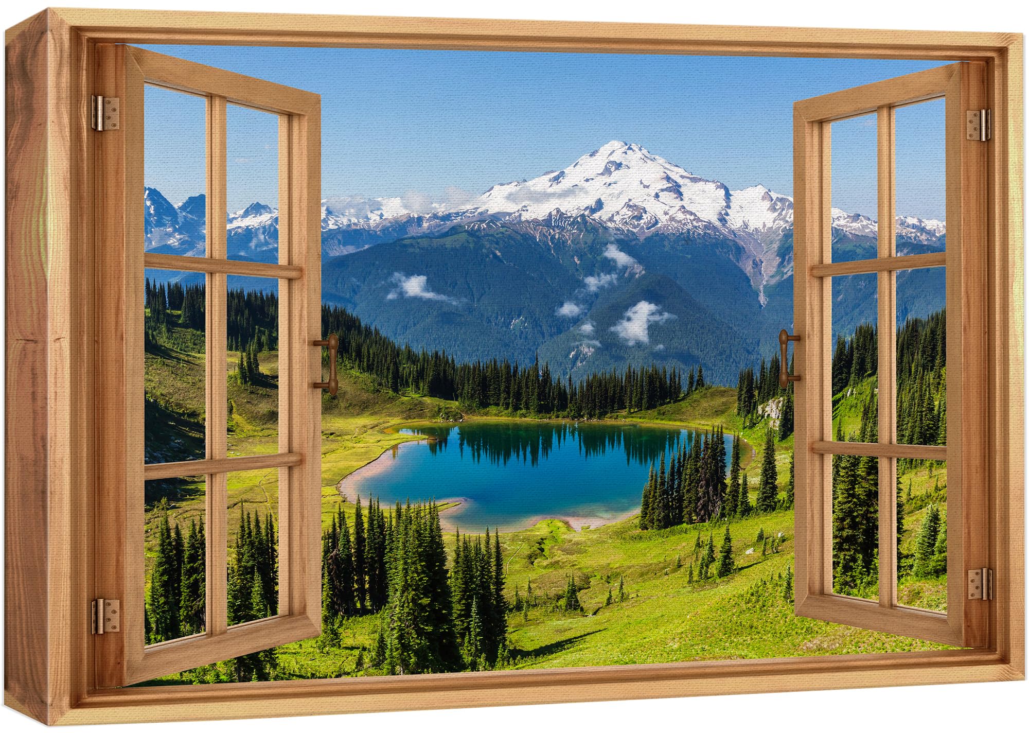 Amazon.com: wall26 Canvas Print Wall Art Window View Snowy