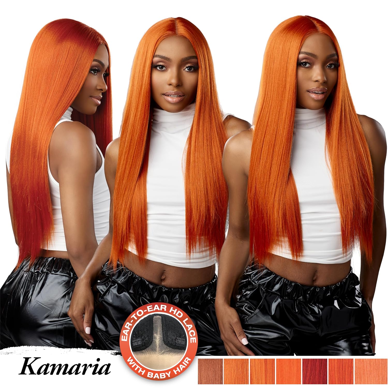 Sensationnel Shear Muse Lace Wig - Kamaria Deep Laceparting Hand Tied Ready to Wear Synthetic Prestyled Units (CINNAMONCOPPER)
