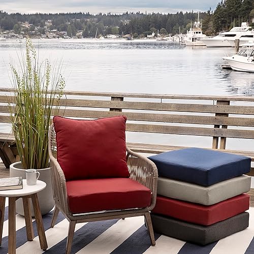 Miniatura 5 de Arden Selections Oceantex - Juego de cojines profundos para exteriores, 24 x 24 pulgadas, color rojo náutico