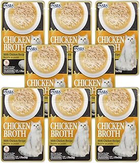Sponsored Ad - INABA Grain-Free Chicken Broth Side Dish/Complement/Topper/Treat for Cats with Vitamin E, Eight 1.76 Ounce ...