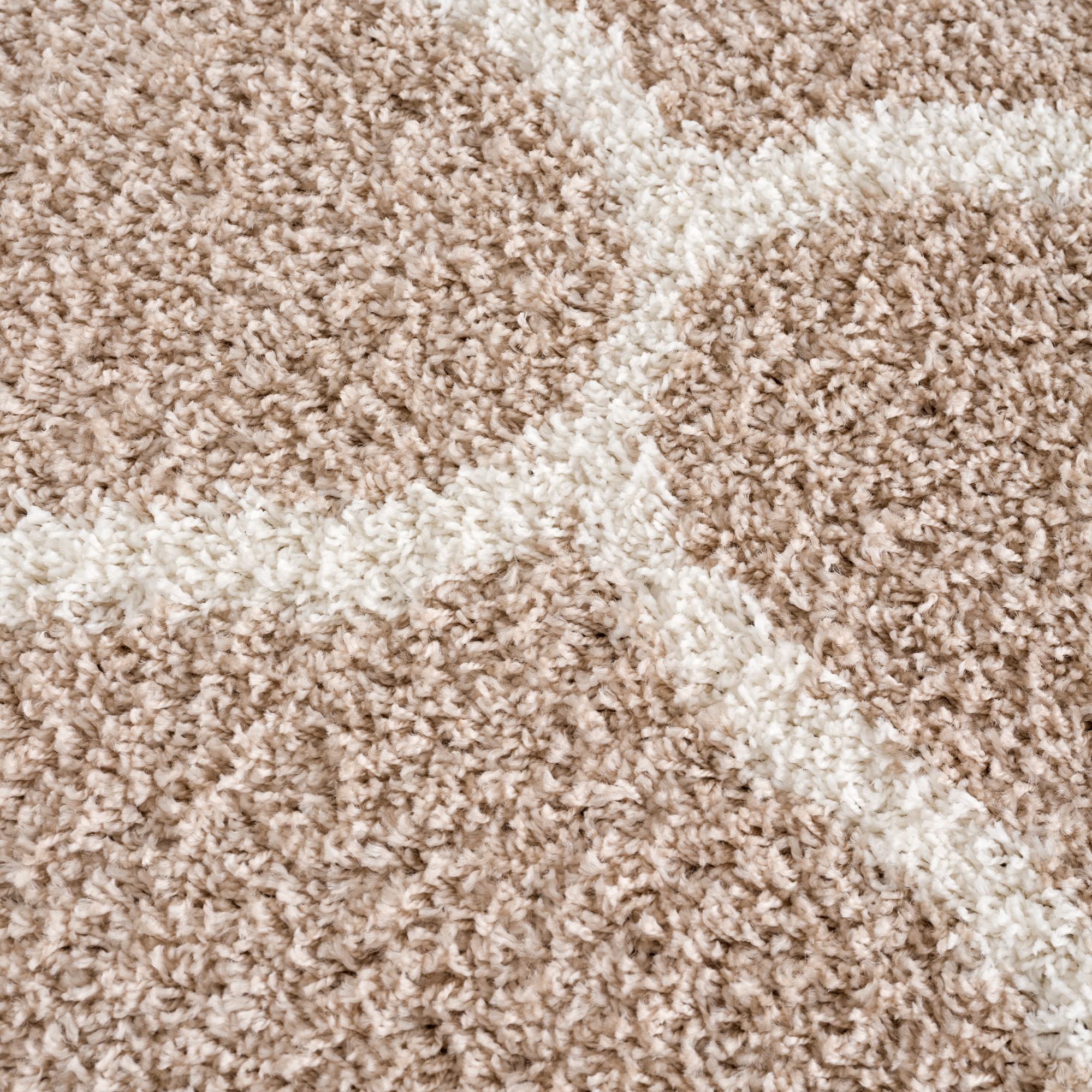 SANAT Madrid Shaggy Tapis à Poils Longs pour Salon, Chambre à Coucher, Cuisine - Beige - Dimensions : 120 x 170 cm