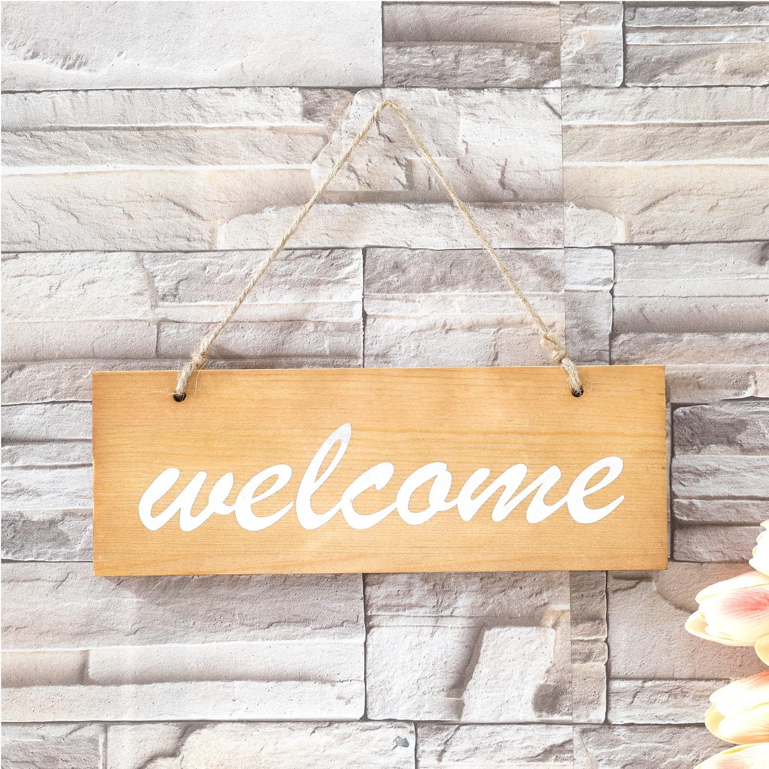 Kuber Industries Door Decor Panel|Wall Hanging Wooden Frame Board (Light Brown)-picture-15