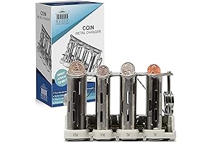 Nadex 4 Barrel Steel Coin Dispenser Money Changer with Belt Clips for Quick Change Belt