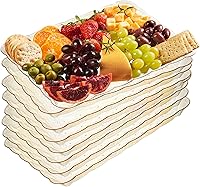 Vista 22 de Plasticpro - Bandejas de plástico para servir, rectangulares, 9 x 13 pulgadas, plato desechable para fiesta, 4 bandejas negras