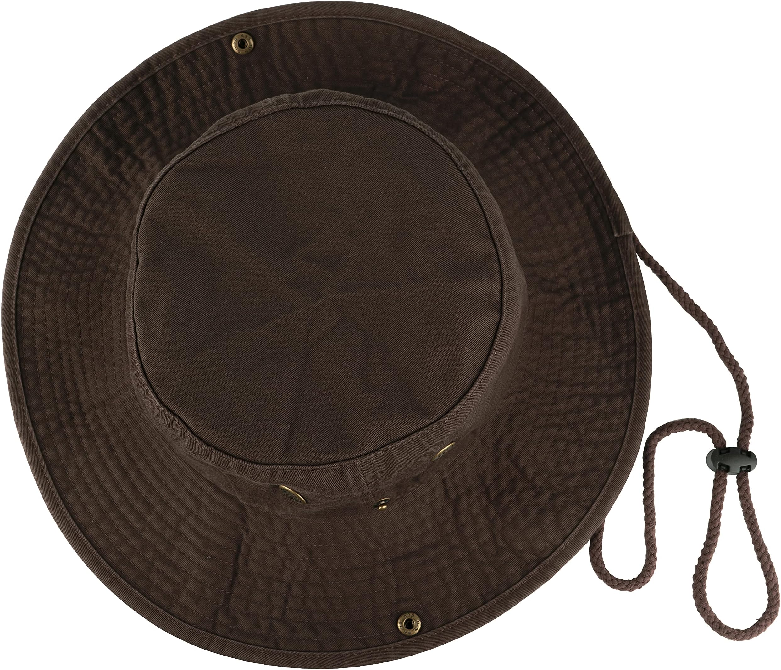 Gelante100% Cotton Stone-Washed Adjustable Bucket Safari Boonie Sun Hats