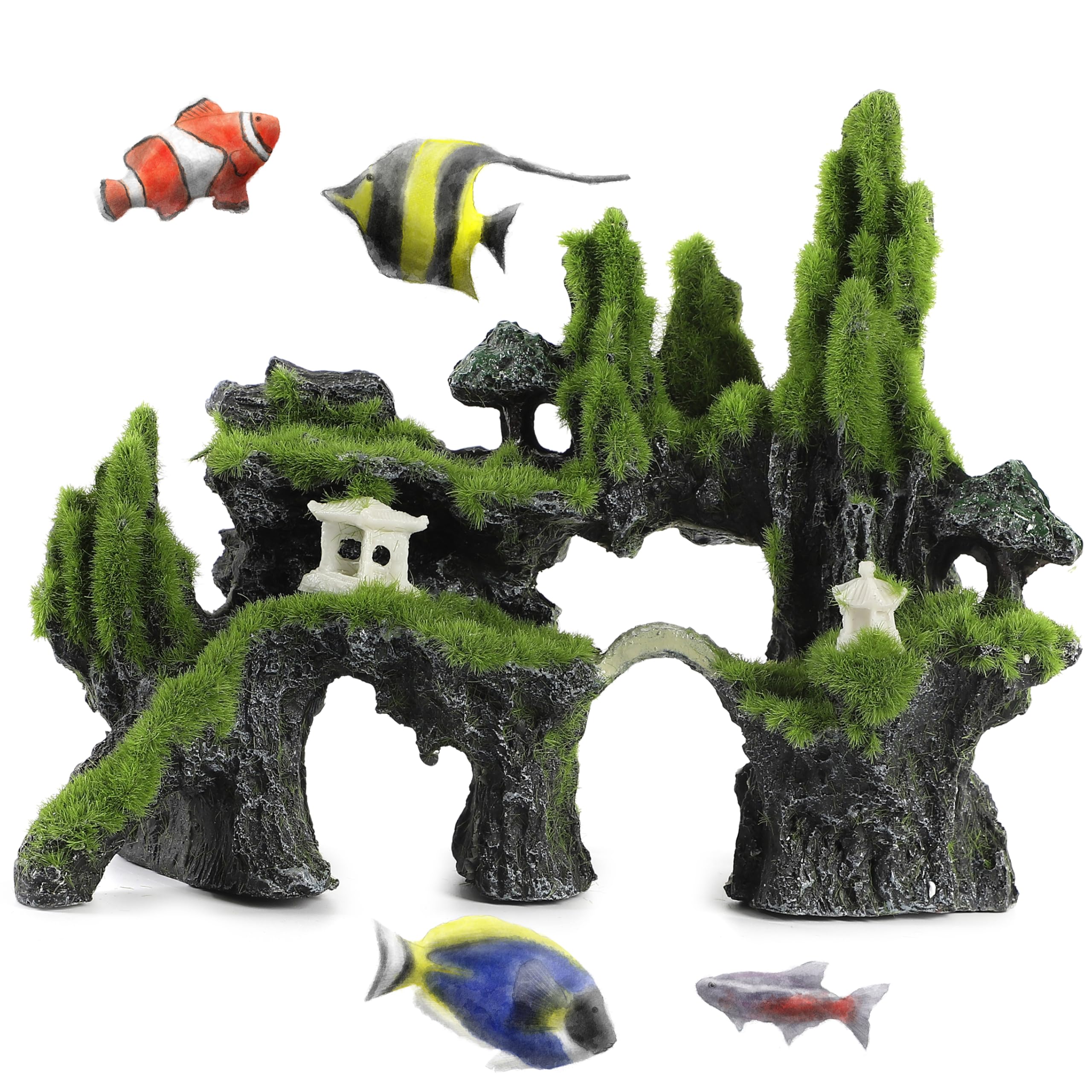 天然木 オブジェ 置物 アクアリウム 花道 立華 黒柿 茶道 Amazon.co.jp: akindou 水槽 オーナメント 22cm グリーン アクアリウム
