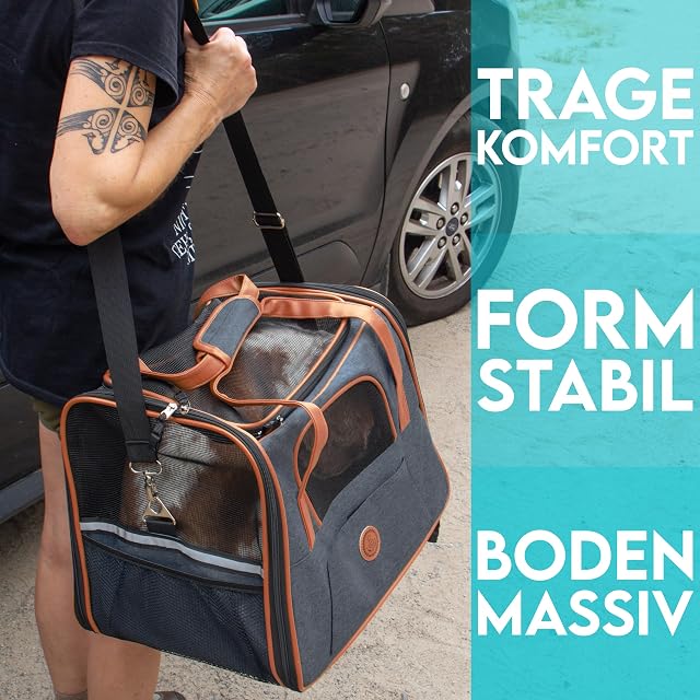 Foto 4 de 6 de Hund ist KÖNIG Bolsa para Perros y Gatos de hasta 8 kg, Resistente y Estable, Bolsa de Transporte para Perros