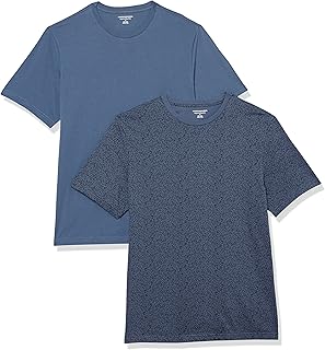 Amazon Essentials Herren T-Shirt mit kurzen Ärmeln und Rundhalsausschnitt in normaler Passform, 2er-Pack