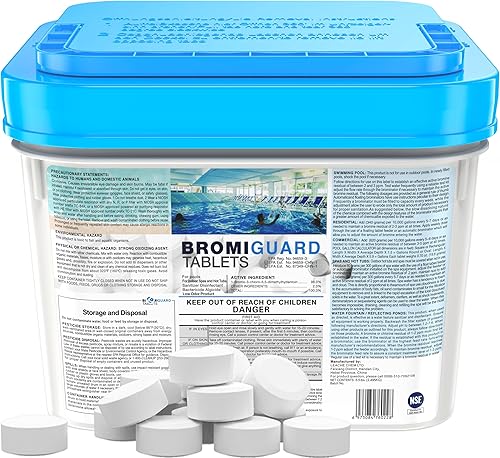 5.5 libras Tabletas de bromo de 1 pulgada para bañera de hidromasaje de spa, tabletas de bromo con productos químicos