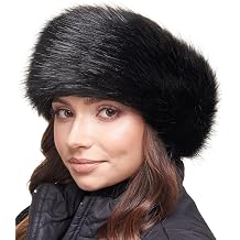 Futrzane Classic Headband - Faux Fur Headbands for Women - Furry Band for Winter - Size XL Black Classic