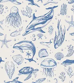 Papel de parede de baleia descasque e cole, papel de contato do oceano do mar azul, papel de parede do mundo subaquático autoadesivo removível à prova d'água para quarto das crianças prateleiras de