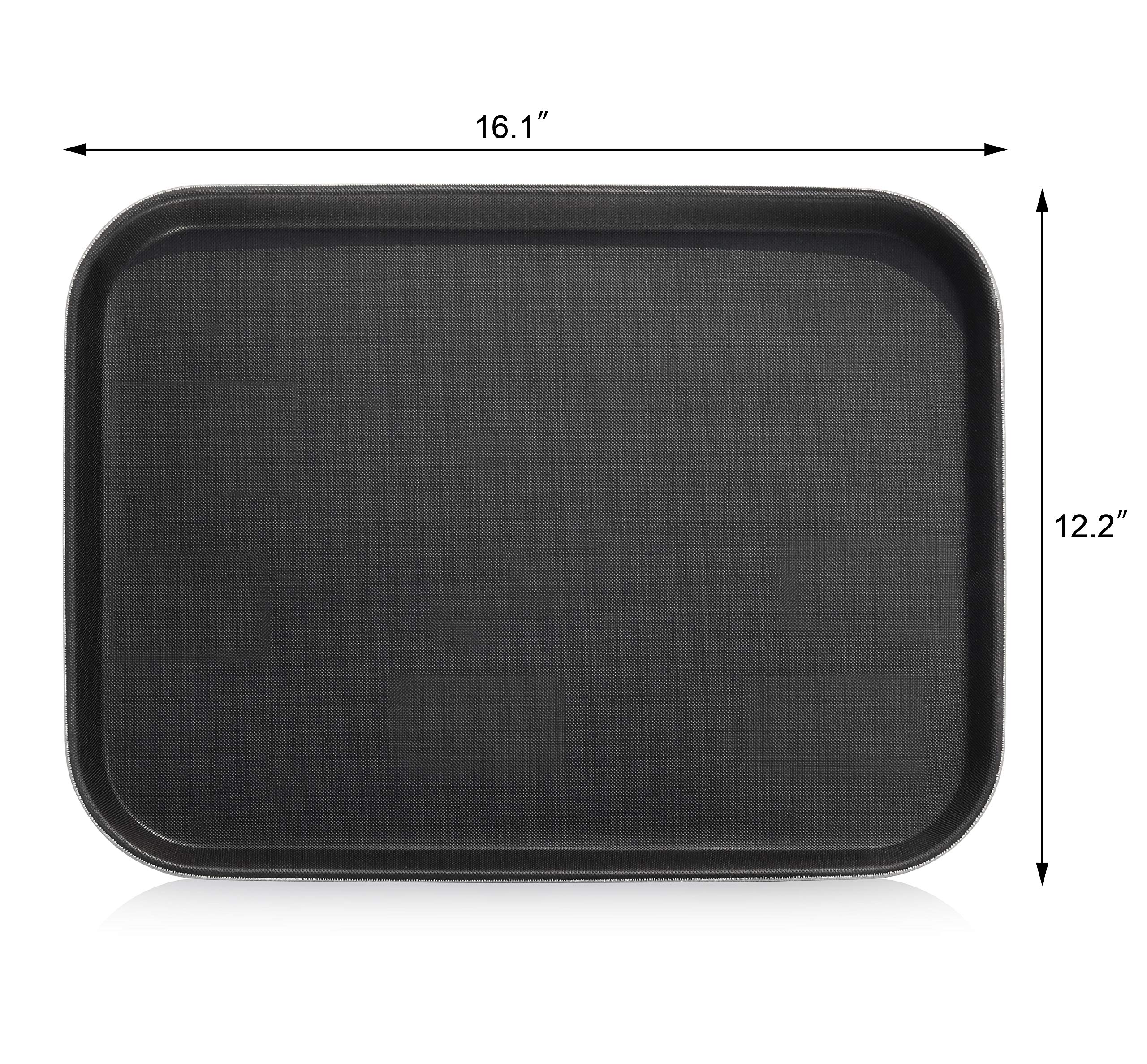 New Star 24975 NSF Kunststoff, rechteckig, Gummi gefüttert Rutschfestes Tablett, 12 von 40,6 cm, Schwarz