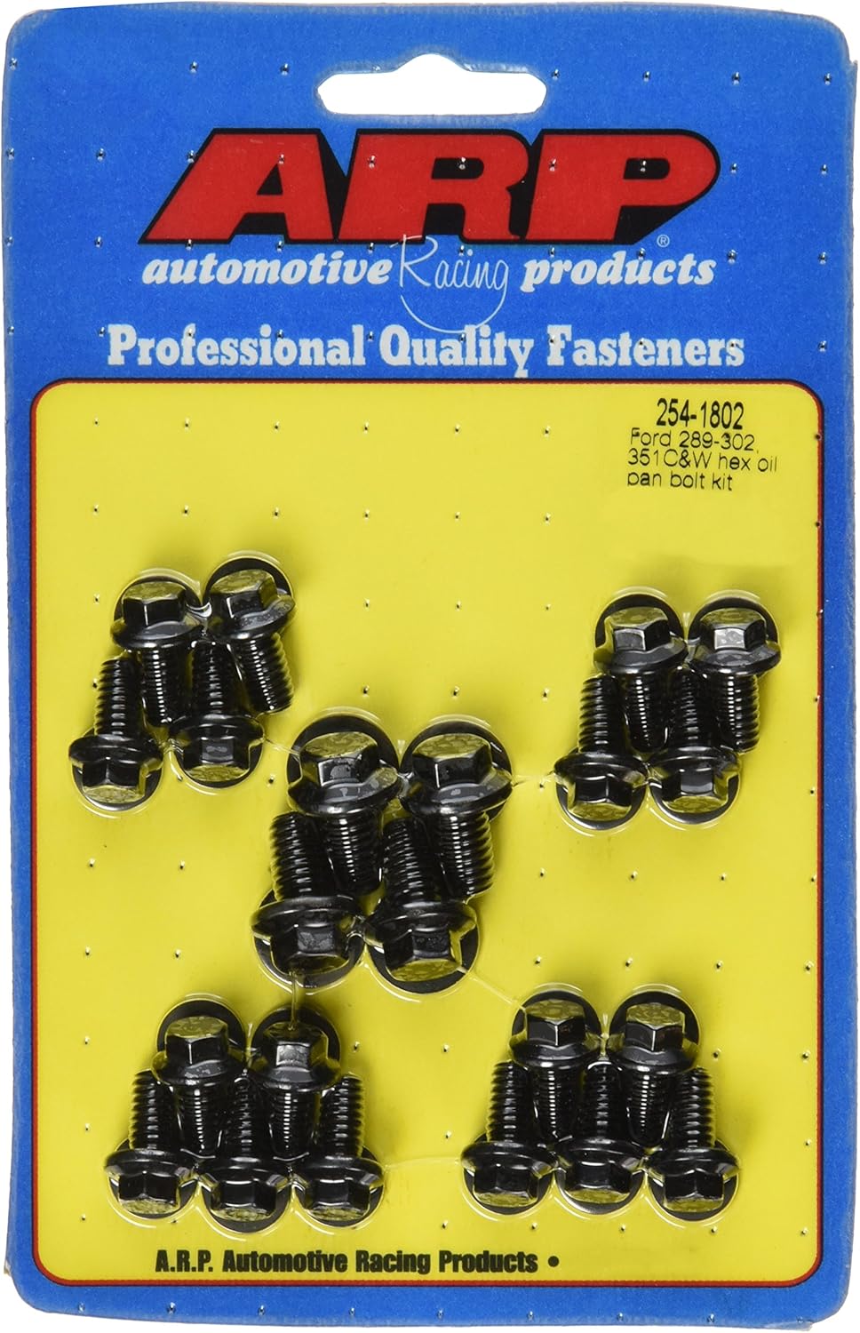 ARP 254-1802 Oil Pan Bolt Kit, Hex Head, Chromoly, Black Oxide, Compatible with Ford Cleveland/Modified/Small Block, Kit