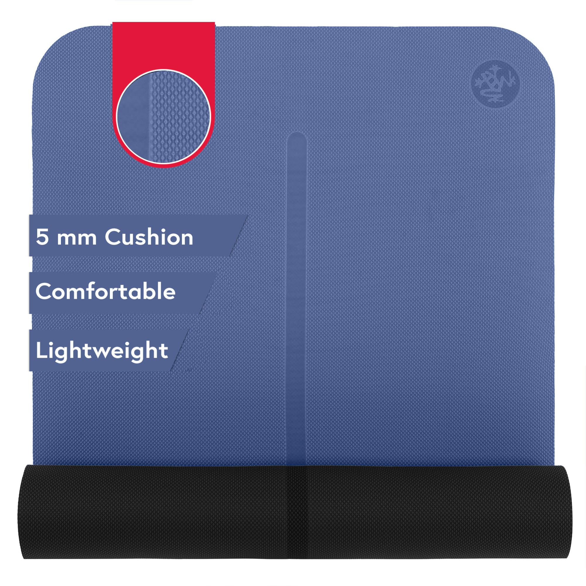 Manduka Begin Yoga Mat 68 - 5mm Cushioning Comfortable Lightweight Reversible with Alignment Stripe Budget-Friendly 68 x 24