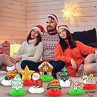 Vista 8 de KatchOn Centros de mesa de panal de Navidad para mesas, paquete de 9, decoraciones de Papá Noel para mesa de Navidad, decoración navideña