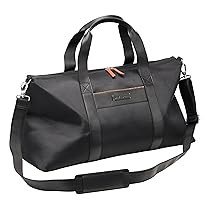 DAVIDOFF HOME RUN Weekender – Borsa da viaggio in pelle sintetica – Borsone da viaggio uomo con pratica tracolla – Piccolo bagaglio a mano per weekend brevi– Nero